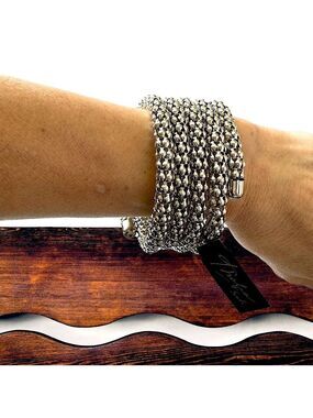 THALIA SODI | NWT Silver Coil Statement Bangle Bracelet